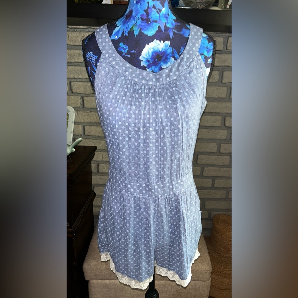 Lace back romper